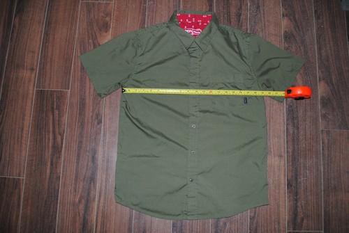 Bern Button Up Short Sleeve Green Shirt Medium - Foto 7 di 8