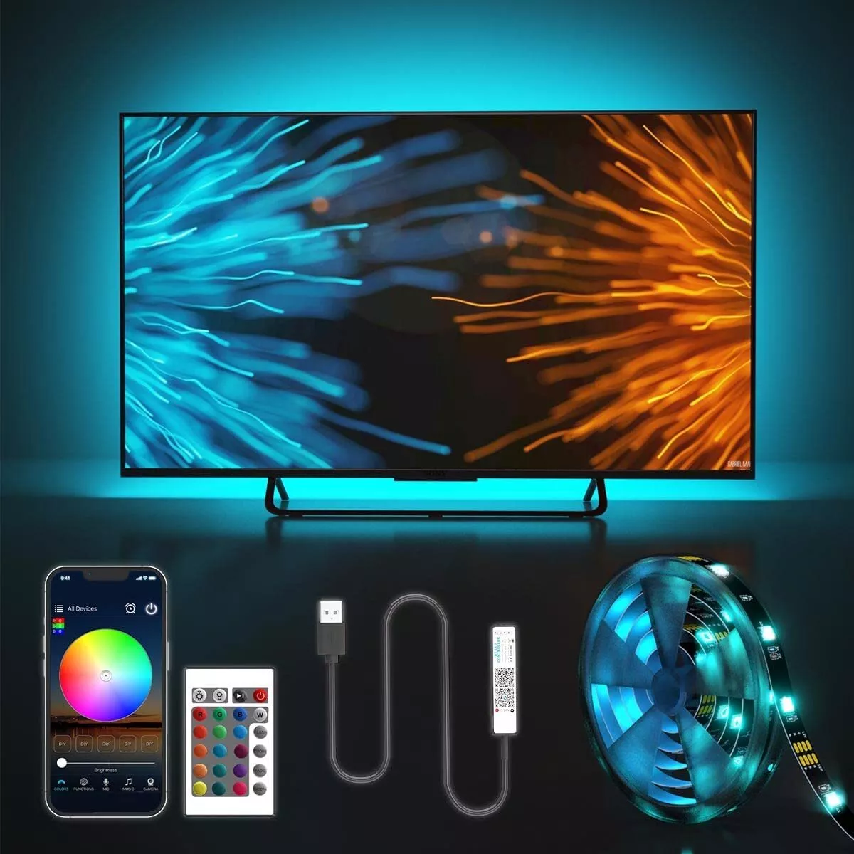 5050 TV Led Backlight RGB Led Strip Light 1-5 Meter Bluetooth APP Control  USB TV