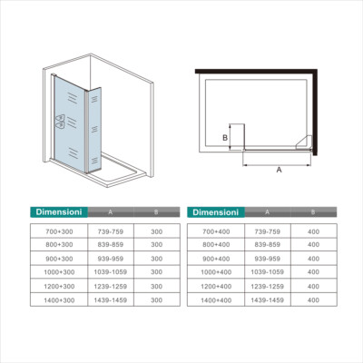 Parete Doccia Walk-In 120x200 Cm - Vetro Temperato 8mm Anticalcare Con Barra Stabilizzatrice - Foto 8
