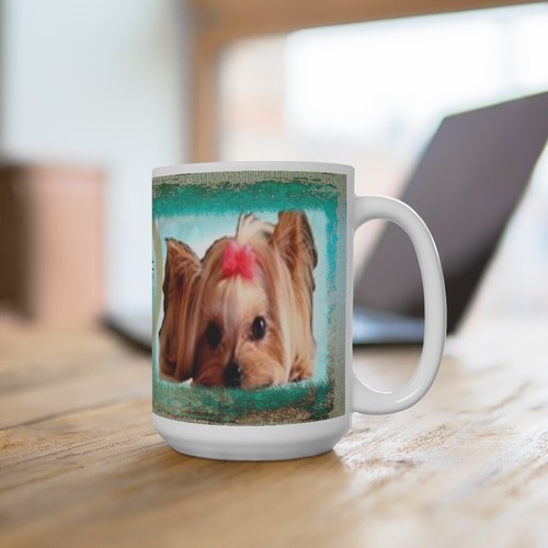 Taza de cerámica blanca Yorkie Love - Imagen 10 de 10