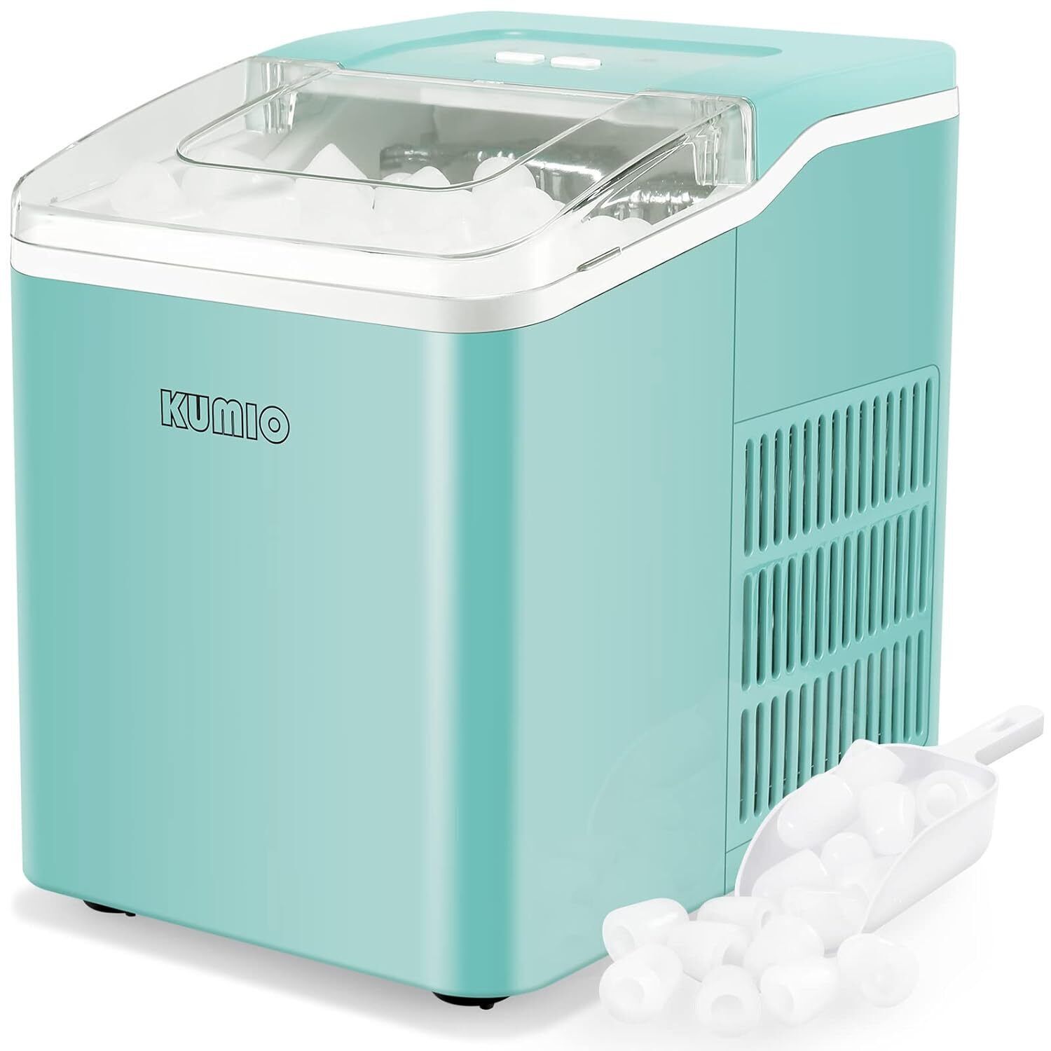 Compact Countertop Ice Maker with Bullet Ice, Self-Cleaning, Scoop & Basket  