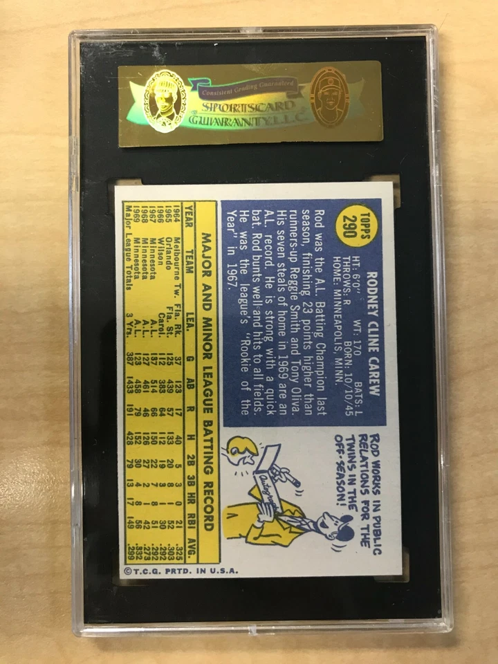 1970 Topps #290 Rod Carew SGC 8.5 NM+ 86 Minnesota Twins  - Image 2 of 2