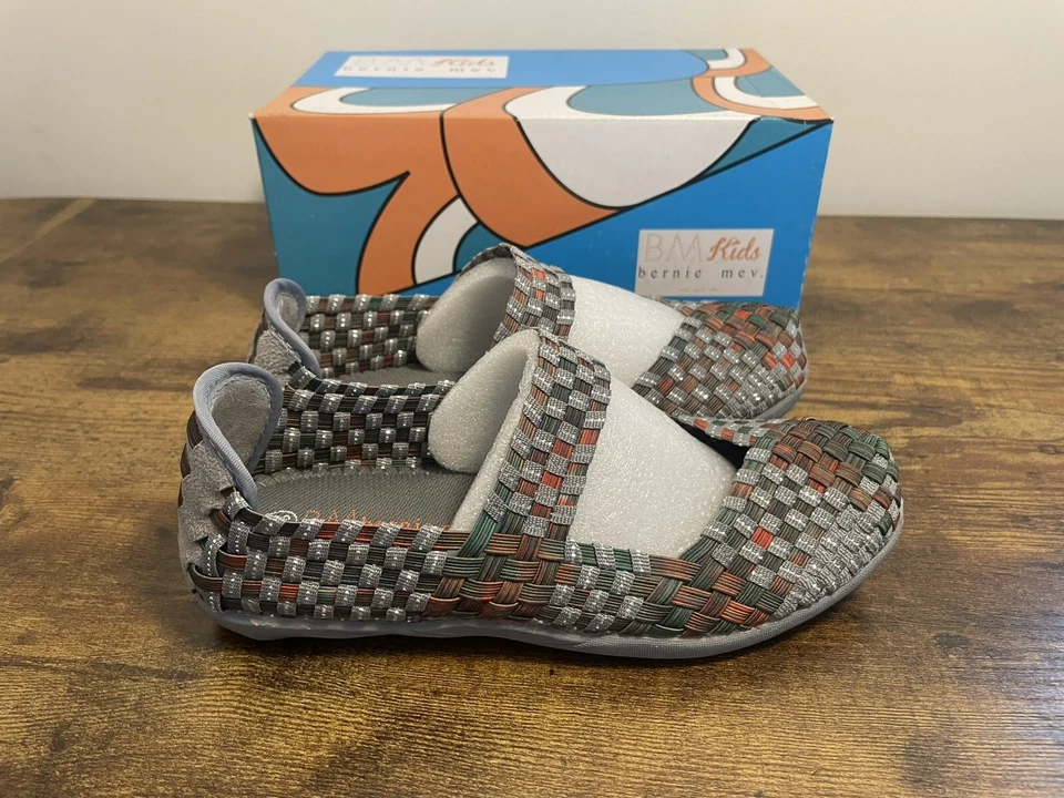 NUEVO Bernie Mev Mary Jane Correa Cuña Zapatos Sin Cordones Niñas Talla 28 8-8.5 Foto 2 de 4