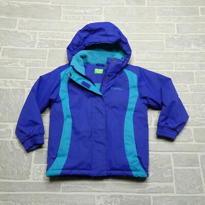 Mountain Warehouse Jacket Youth Size 5-6 Blue Full Zip Hardshell Hooded Parka