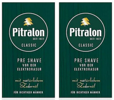 Pitralon CLASSIC Pre Shave vor der Elektrorasur m. natürlichem Zedernöl 2x 100ml