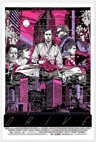 Drive 2011 Framed Poster, Tyler Stout Neo-Noir Art, Synthwave Crime Film - Picture 32 of 42
