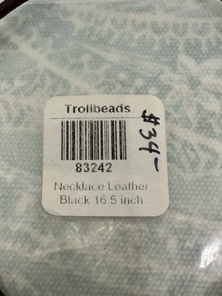 Auténtico Collar Trollbeads Cuero Marrón 16.5 pulgadas/42 cm, Nuevo Foto 2 de 4