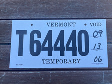 2006 Vermont Temporary License Plate T64440