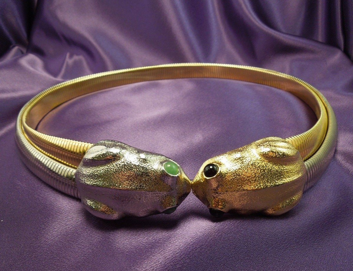 Ultra rare Judith Leiber gold tone belt with onyx Women main image 3