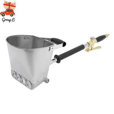Cement Mortar Concrete Air Stucco Sprayer Hopper 4 Jet Paint Wall Plastering Gun