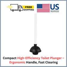 Compact High-Efficiency Toilet Plunger   Ergonomic Handle, Fast Clearing