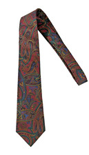 Burt Pulitzer Neck Tie Burgundy Paisley Business Formal Wedding Casual Attire