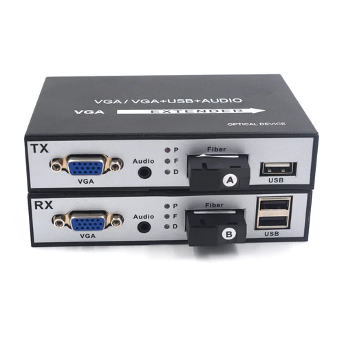 VGA extender KVM 1080P VGA over Fiber optic 20Km,Transmitter and Receiver 1 set
