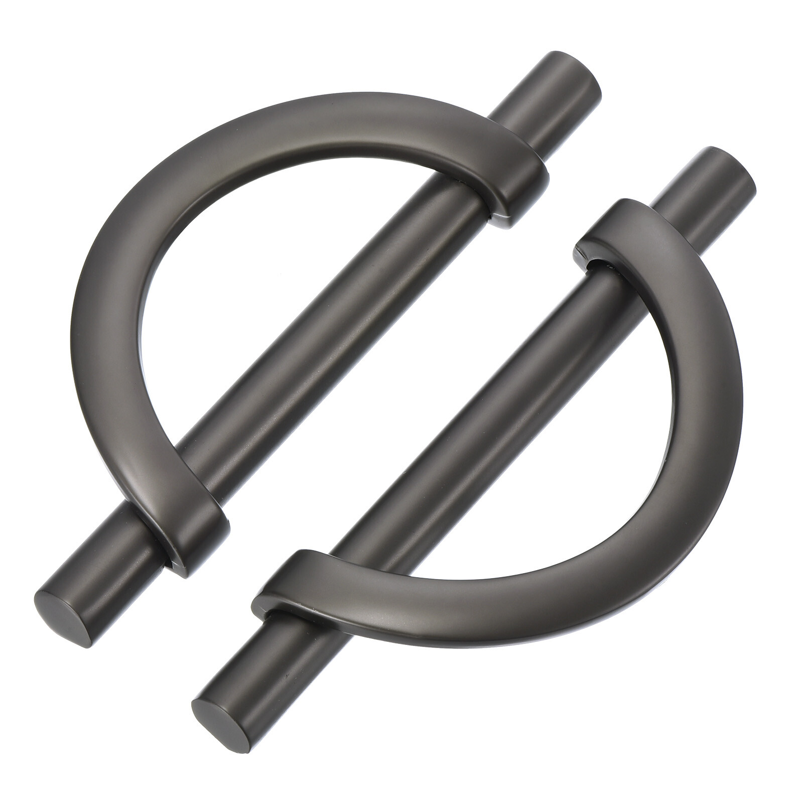 6 Pack Brushed Grey Pulls Cabinet Door Handles 3.75 inch (96MM) Hole Centers