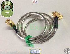 RP-SMA Male to RPSMA Male RIGHT ANGLE flexible Jumper Cable RG402 4-36 INCHES US