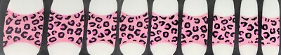 Color Nail Polish Strips,18ct.  Pink Leopard Tips.  Read Description Below
