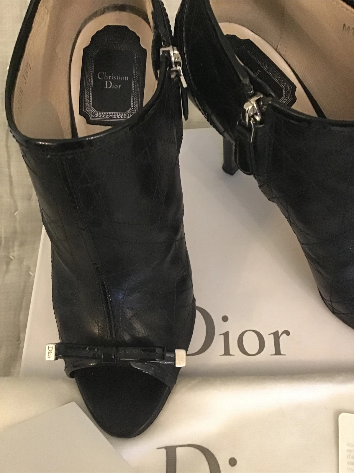 Bottines Dior bout ouvert 38,os UK 5,5