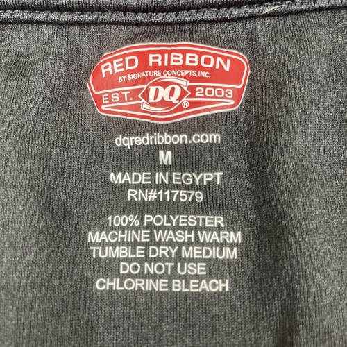 Dairy Queen Polo Shirt Men’s M Black Red Ribbon Employee Uniform Short Sleeve - Picture 4 of 7