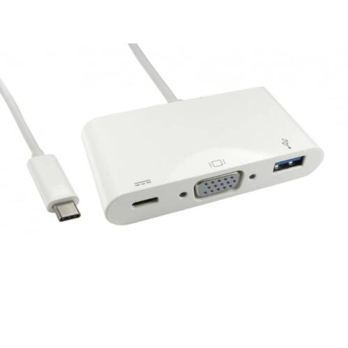 USB C (Type C) to VGA & USB Adapter For Macbook & Laptop - Picture 1 of 1
