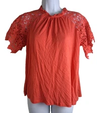a New Day Orange Women's Top Crochet Size S