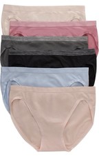 Hanes Women's Seamless Underwear 6-Pack Bikini Colors may vary Size M   No Tags