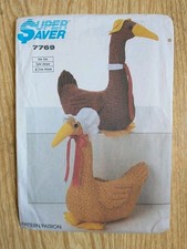VTG Simplicity 7769 Stuffed Goose Animal Crafts Sewing Pattern 1986 UNCUT