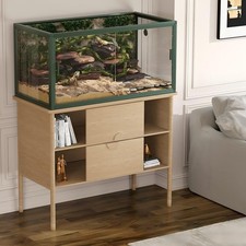 GRAVEE 120 Gal Reptile Enclosure 4x2x2 ft Black Low Habitat w/ Sliding Doors