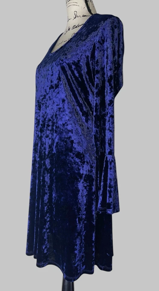 Karen Kane бархата расклешенный рукав миди платье женщин XL фиолетовый ведьмы прихоть готики - Изображение 2 из 4