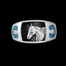 Horse Rider Ring • 925 Sterling Silver • Navajo Handcrafted • Cowboy • Cowgirl