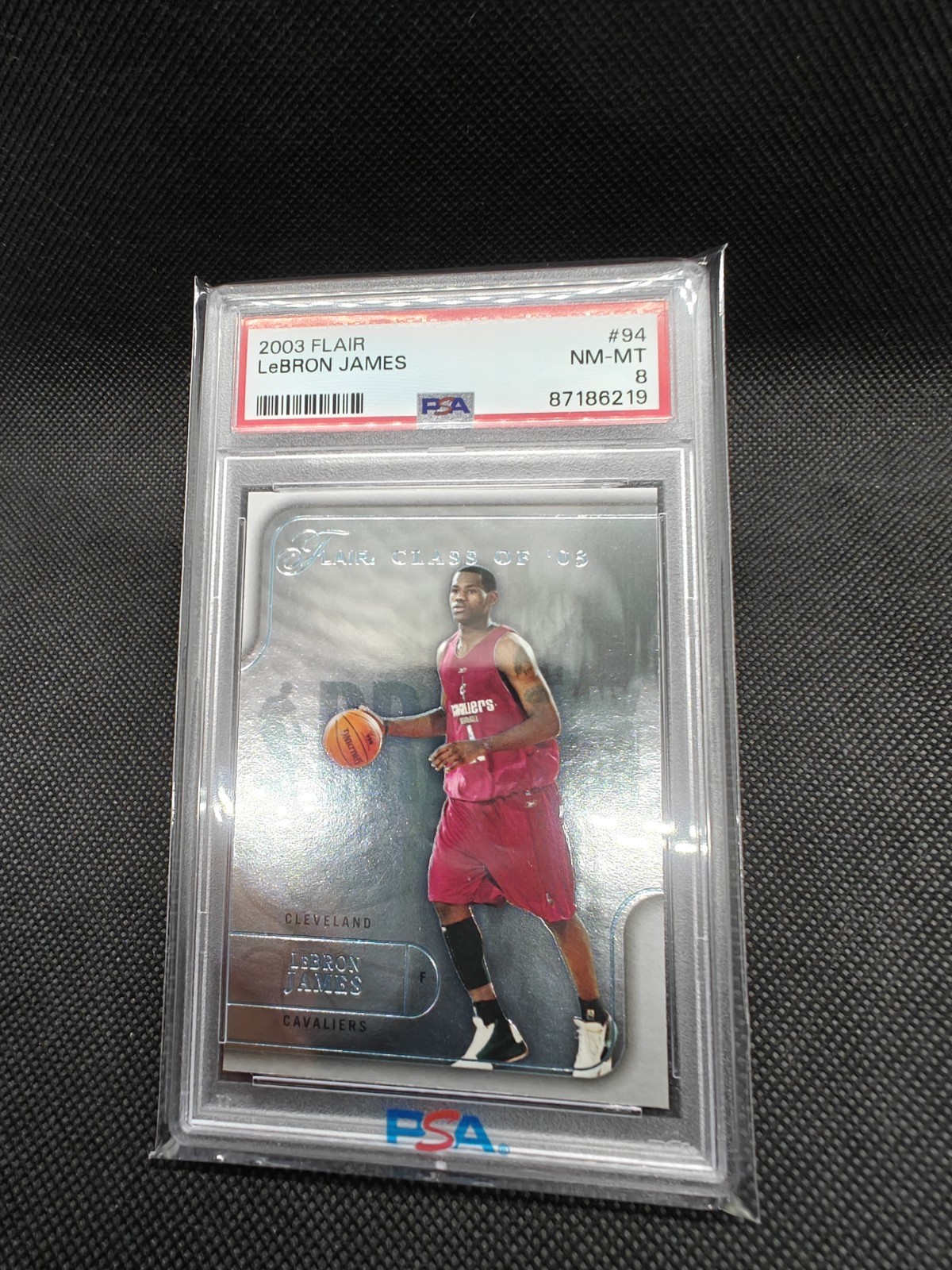 2003 FLAIR LeBRON JAMES PSA 8 Silver Rookie Year Card RC Num /500 #94 Cavs Fleer