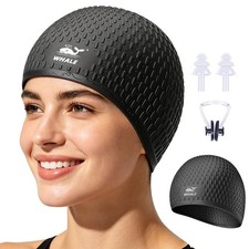 Large Swimming Cap Durable Silicone Waterproof Swimming Cap Ideal for Long Ha...