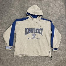 Vintage Kentucky Wildcats 1/4 Zip Hoodie Mens M Lee Gray Blue NCAA Pullover