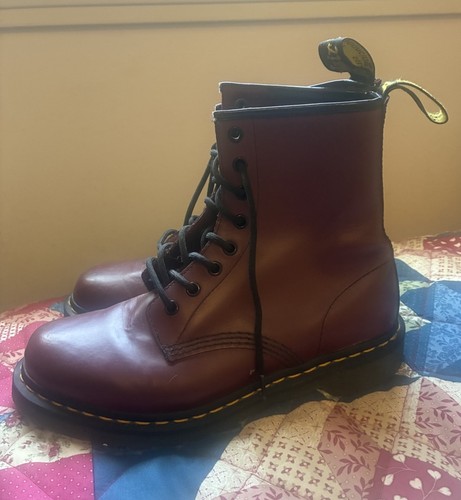 Dr Martens 1460 Oxblood Burgundy Leather Retro Combat Boots Women’s Size 9