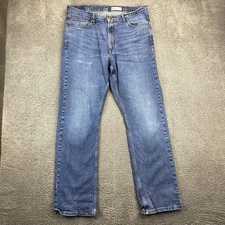 Wrangler Relaxed Boot Cut Jeans Mens 36x34 Blue Denim Cotton Blend Casual