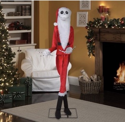 Disney Jack Skellington 6.5 FT Life Size Animatronic Animated Santa Eye Damage