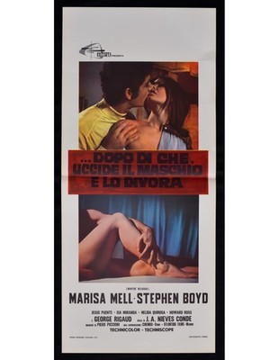 locandina DOPO DI CHE UCCIDE IL MASCHIO E LO DIVORA marisa mell boyd B383