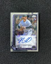 Jeff Criswell 2025 TOPPS Chrome On Card Rookie Auto Rockies RA-JCR II92. rookie card picture