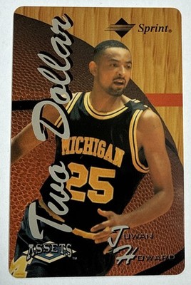 1995 Juwan Howard Score Board Assets Silver Two Dollar Phone Card