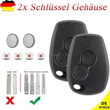2 für Dacia Dokker Sandero Logan Duster Lodgy Schlüssel Ersatz Austausch Gehäuse