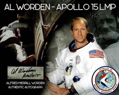 Astronaut Al Worden (Apollo 15 LMP) handsigned cut signature on presentation #3
