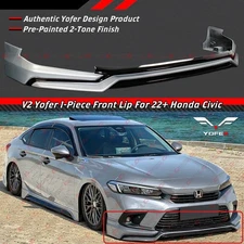 For 22-24 Honda Civic Yofer V2 1PC Design Lunar Silver Front Bumper Lip Spoiler