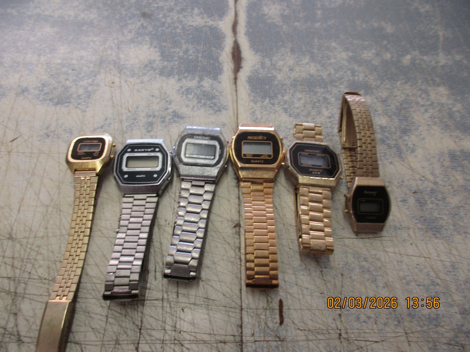 Lot of 6 Vintage Assorted Brand UNTESTED LED Digital Wristwatches Lot 4