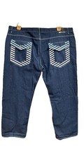 Vintage Noiz Jeans Mens Blue Embroidered Skater Baggy Y2K Streetwear 50/32