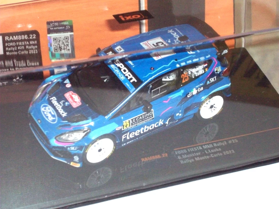 IXO RAM886 1/43 FORD FIESTA MkII Rally2 #25 G.MUNSTER/L.LOUKA Monte Carlo 2023 - Immagine 2 di 4