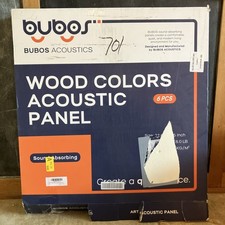 BUBOS 6-Pack Sound Absorbing Wood Grain Acoustic Panels 23.6  X 23.6  Decor