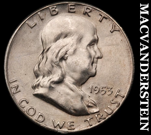 1953-S Franklin Half Dollar- Silver Choice Gem Brilliant Uncirculated #i9634