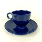 Vintage 1936 Genuine Fiestaware HLC USA Cobalt Blue Fiesta Tea Cup & Saucer RARE