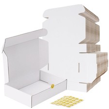 RLAVBL 9x6x2 Shipping Boxes Set of 50, White Corrugated Cardboard Box for
