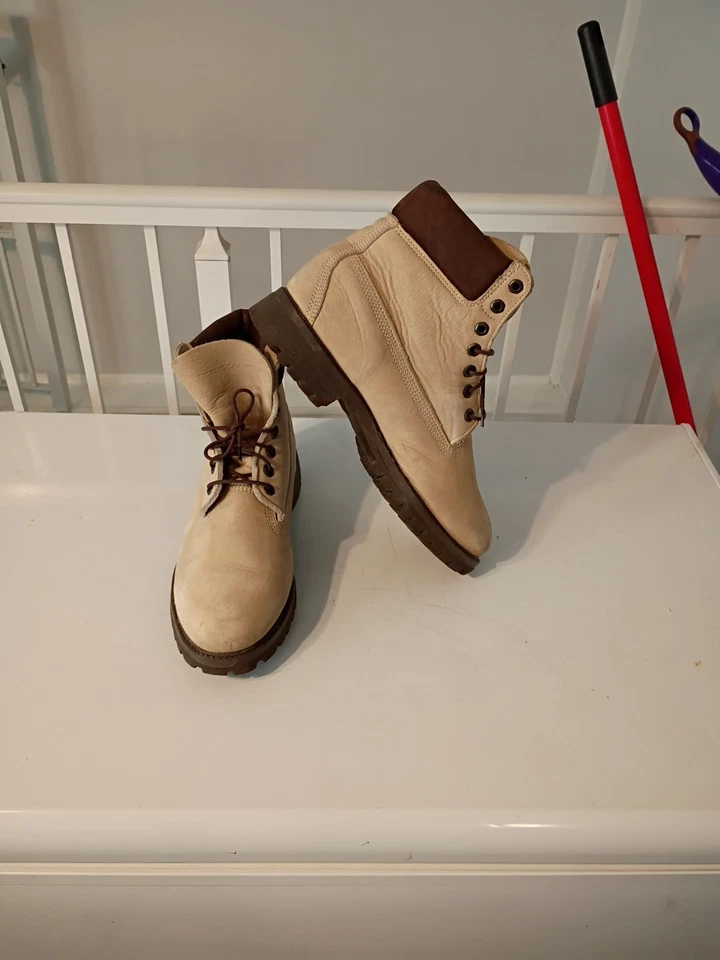 Timberland 6 дюймов первоклассный рабочие ботинки для мужчин, размер США 10,5 - бежевый пшеничный нубук - Изображение 3 из 4