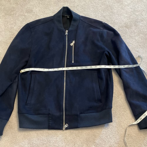 Mens Banana Republic Blue Full Zip Up Bomber Jacket Medium - Picture 2 of 6
